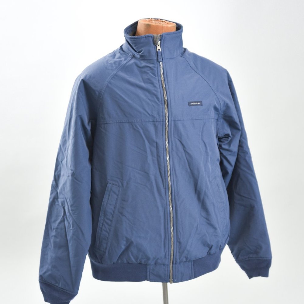 MEN'S LANDS' END BLUE GRAY FLEECE SQUALL JACKET